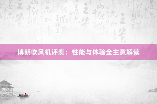 博朗吹风机评测：性能与体验全主意解读